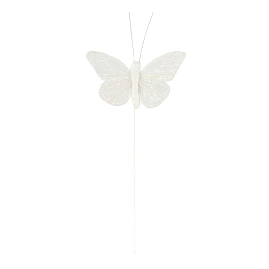 24 Packs: 3 ct. (72 total) White Feather Butterflies by Ashland®